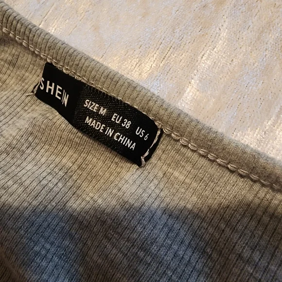 SHEIN Light Gray Ribbed Top - Picture 3 of 3